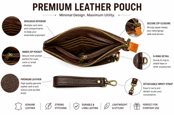 Chocolate Brown Premium Men's PU Leather Clutch Wallet
