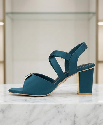 Emerald Elegance Embellished Sandals