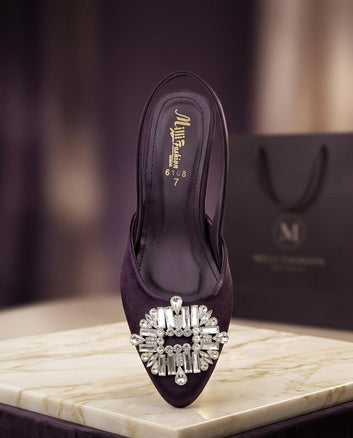 Royal Amethyst Crystal Slingbacks